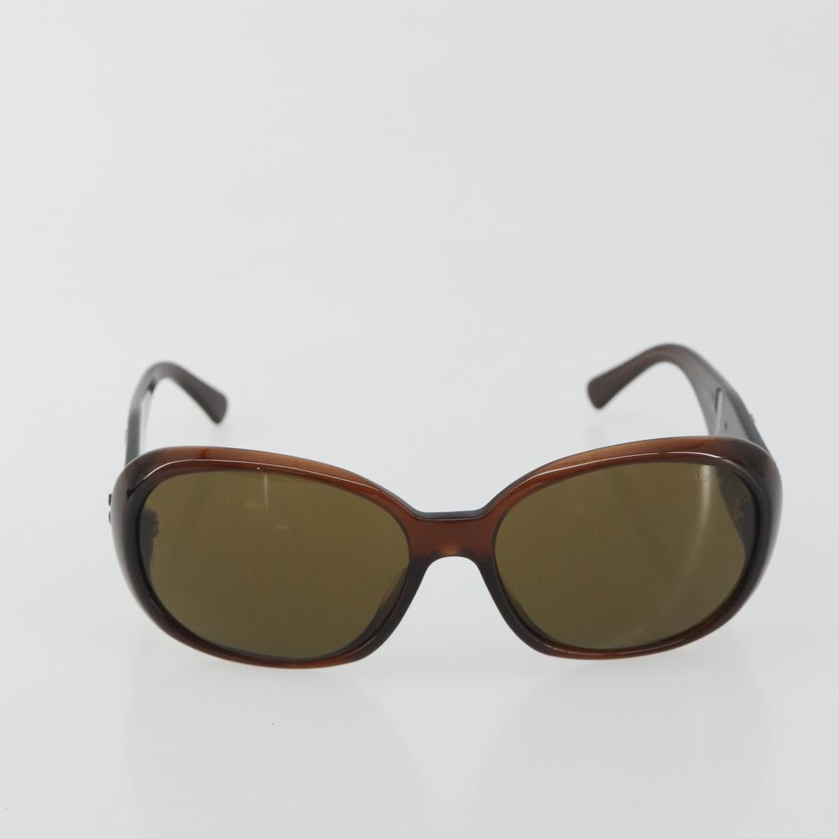 CHANEL Camelia Sunglasses Plastic Brown CC Auth 198827