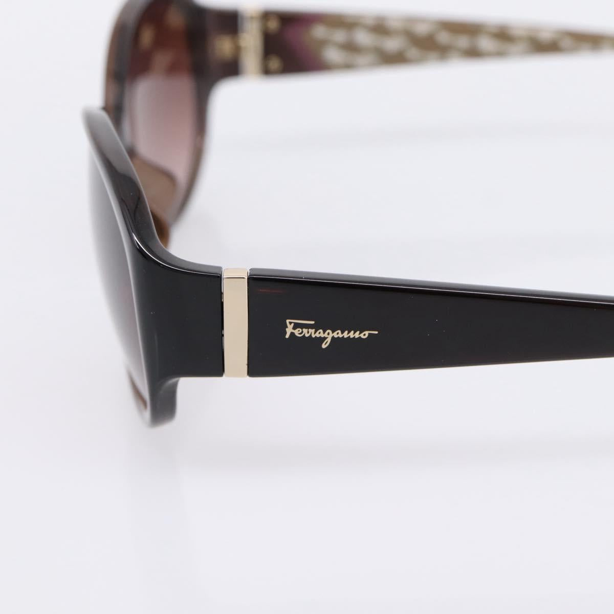 Salvatore Ferragamo Sunglasses Plastic Brown Gold Auth 198828A