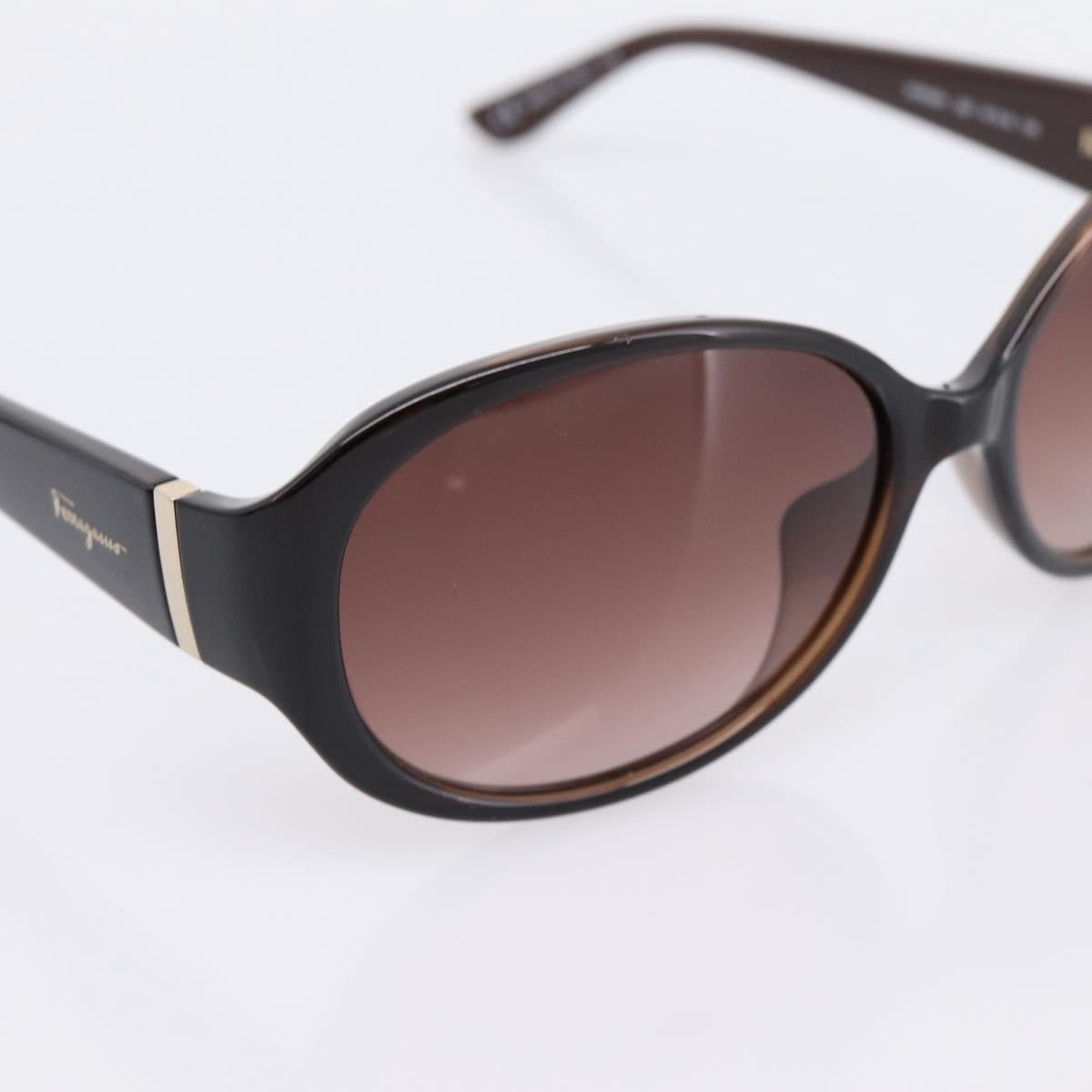 Salvatore Ferragamo Sunglasses Plastic Brown Gold Auth 198828A