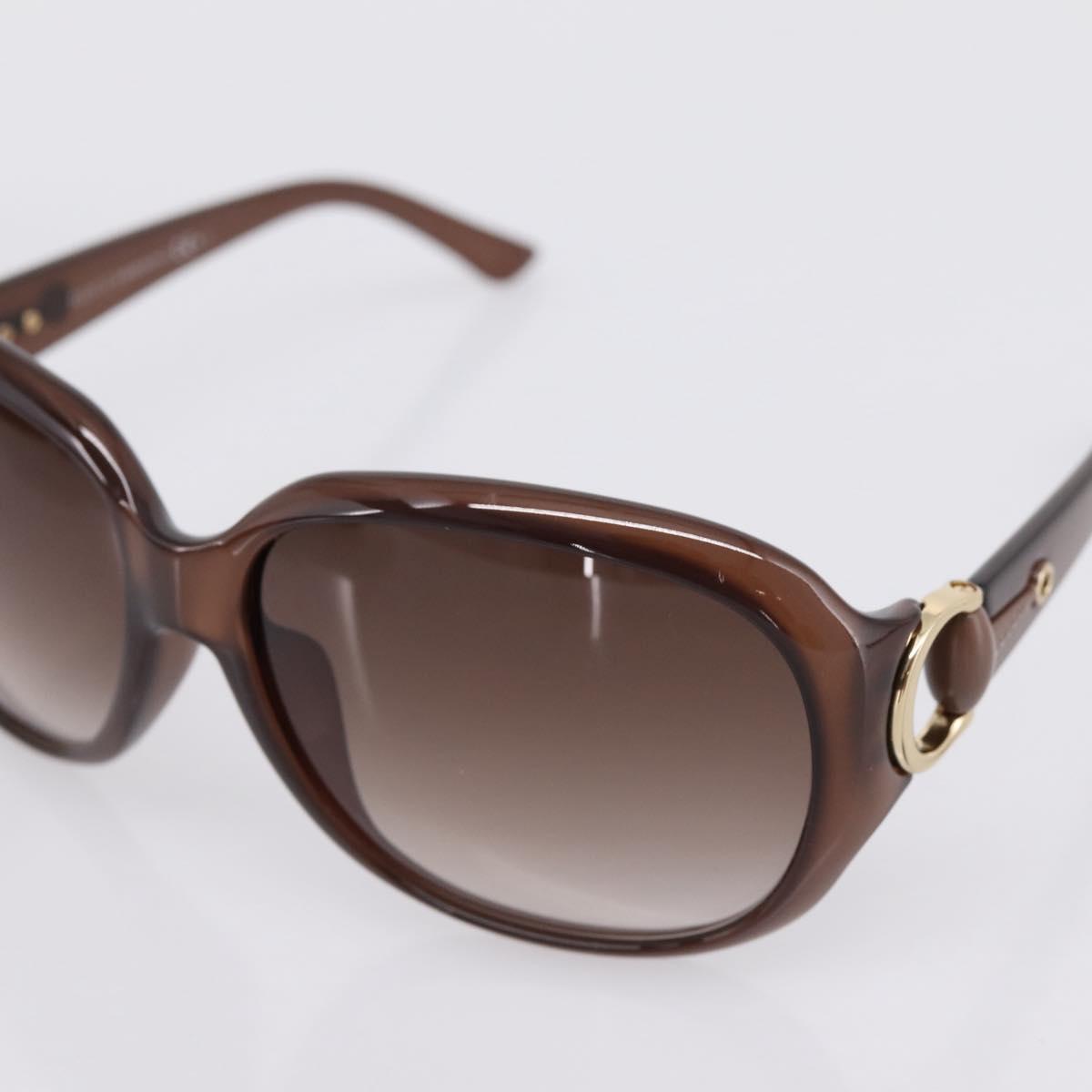 GUCCI Horsebit Sunglasses Plastic Brown Gold Auth 198829A