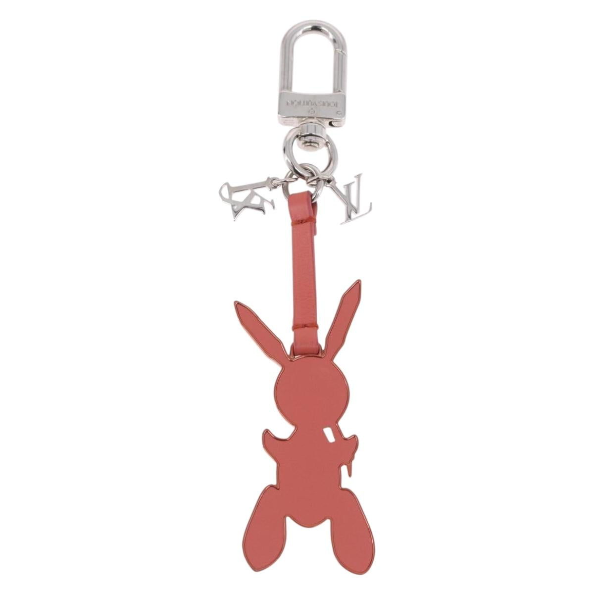 LOUIS VUITTON Rabbit Bag Charm metal Jeff Queens Collaboration Pink Auth 198830M