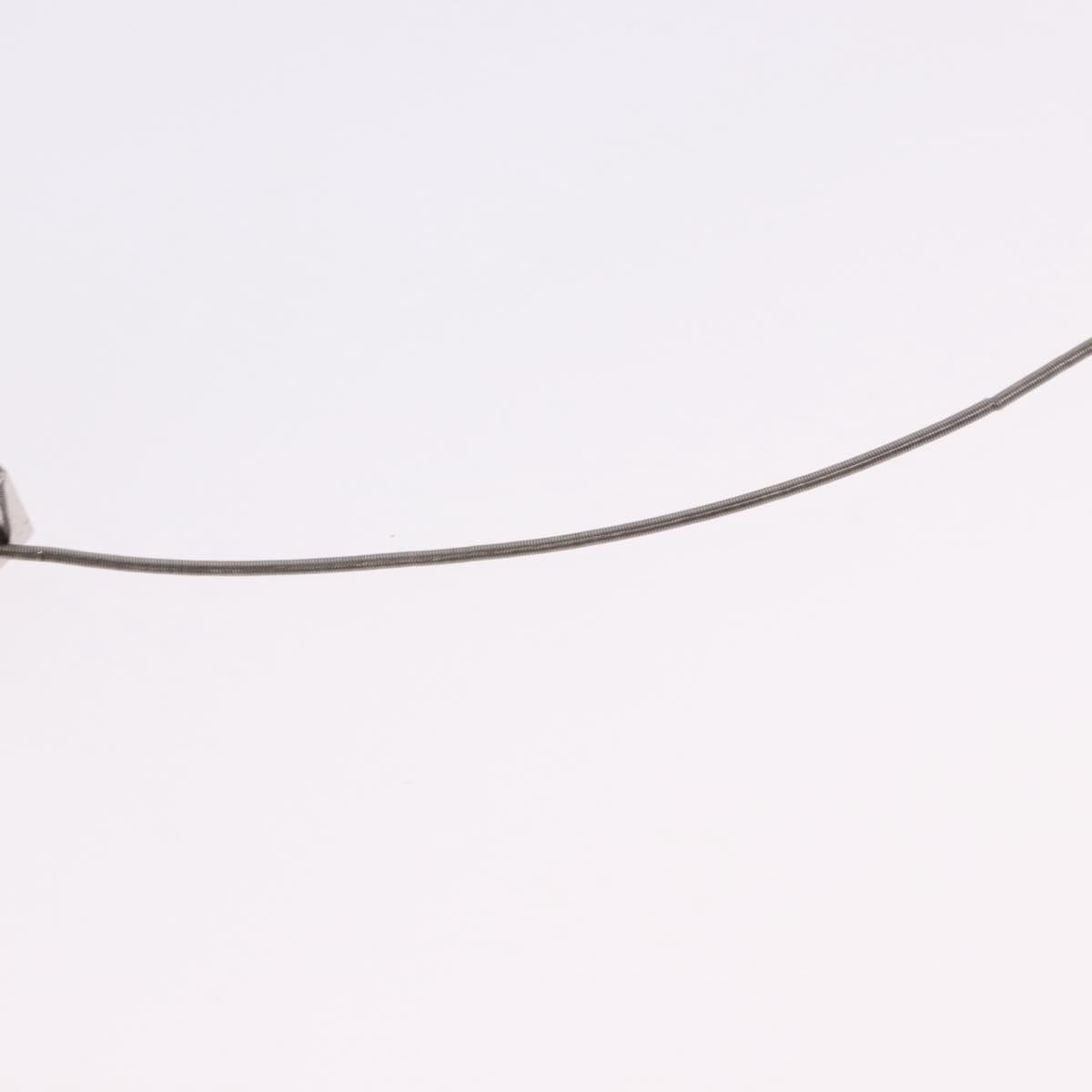 HERMES Cube Ash Necklace metal Silver Auth 198835