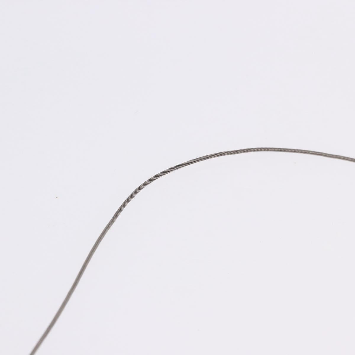 HERMES Cube Ash Necklace metal Silver Auth 198835