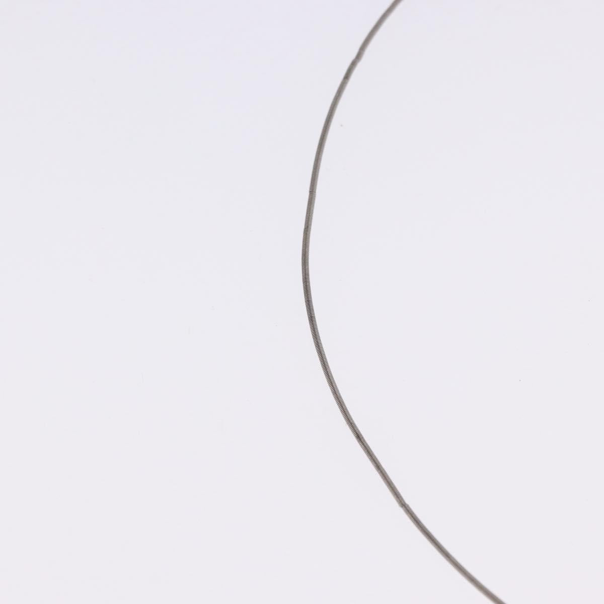 HERMES Cube Ash Necklace metal Silver Auth 198835