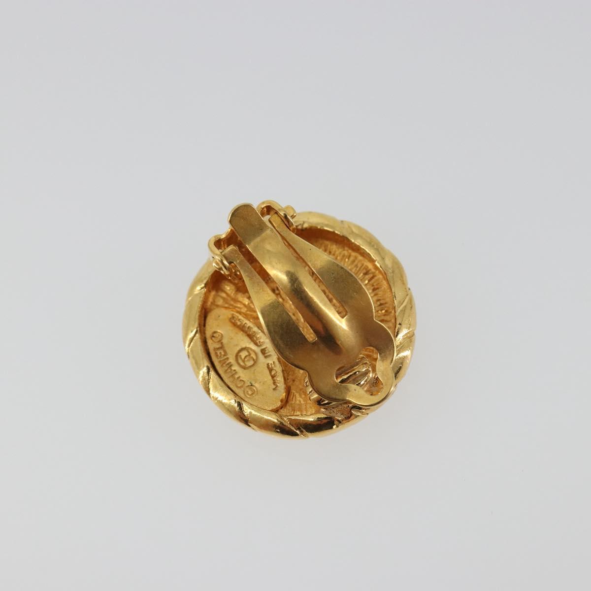 CHANEL Earring Metal Gold Tone CC Auth 198839V