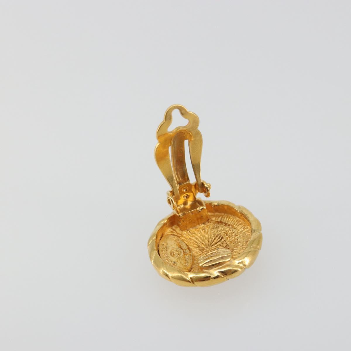 CHANEL Earring Metal Gold Tone CC Auth 198839V
