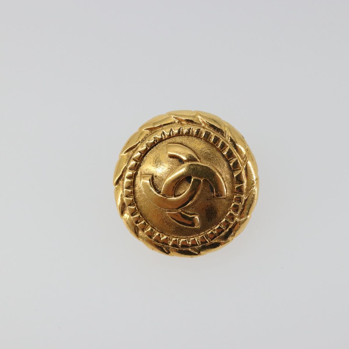 CHANEL Earring Metal Gold Tone CC Auth 198839V
