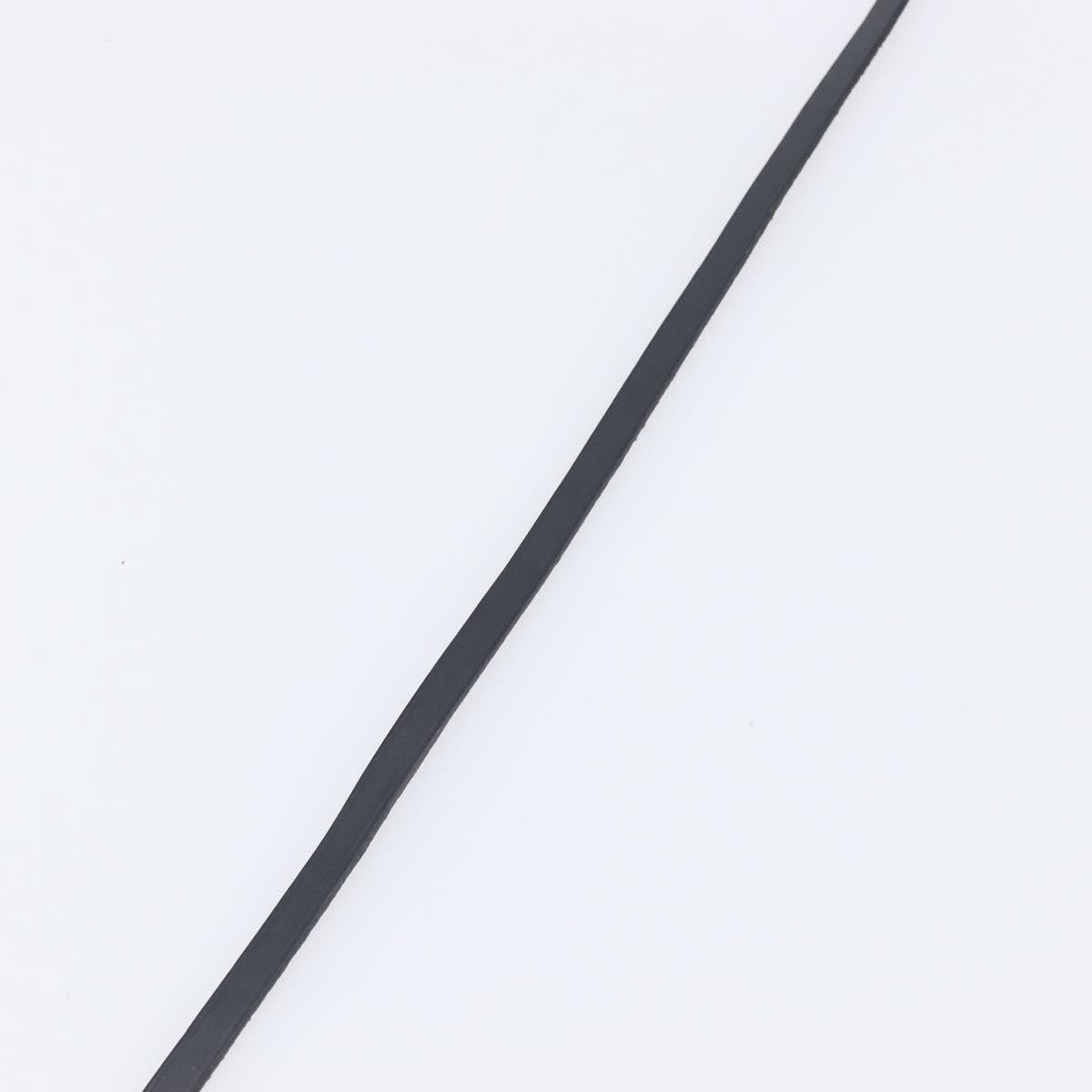 HERMES Api Choker Bracelet Leather Black Silver Auth 198841A