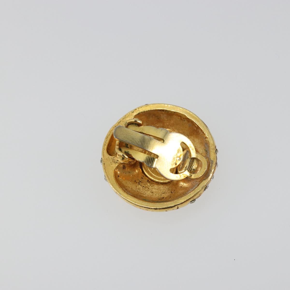 CHANEL Earring Metal Gold Tone CC Auth 198843