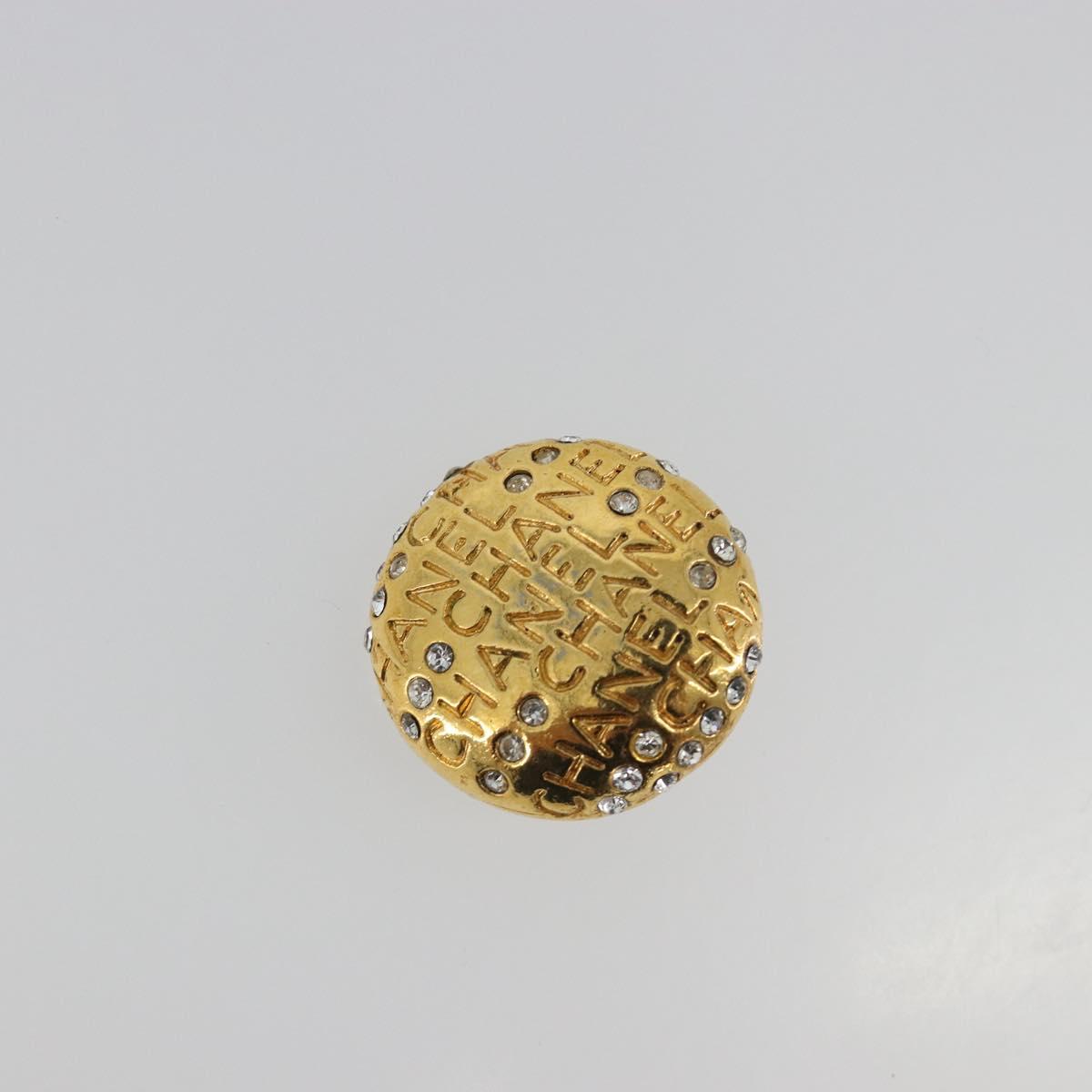 CHANEL Earring Metal Gold Tone CC Auth 198843