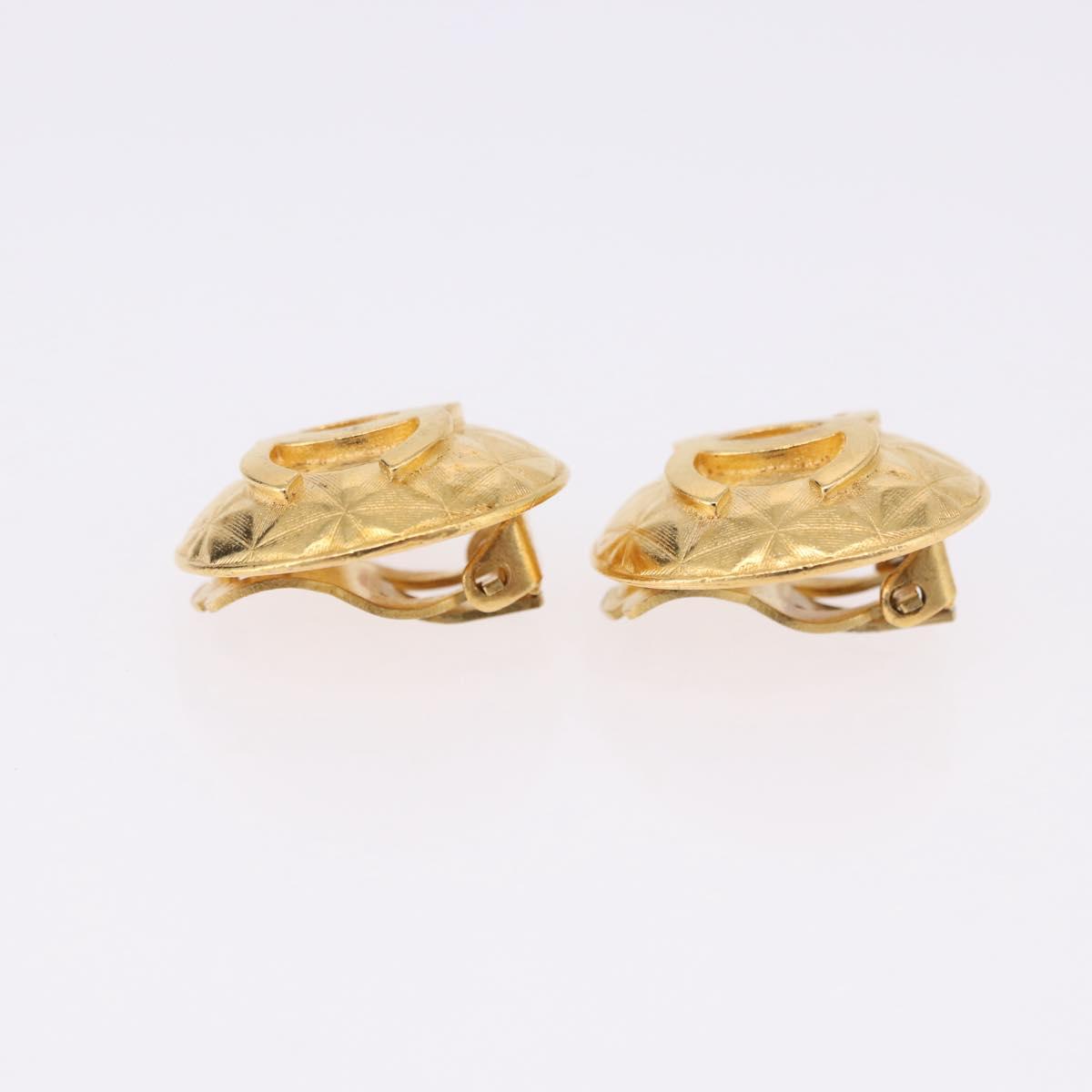 CHANEL Earring metal Gold Tone CC Auth 198844V