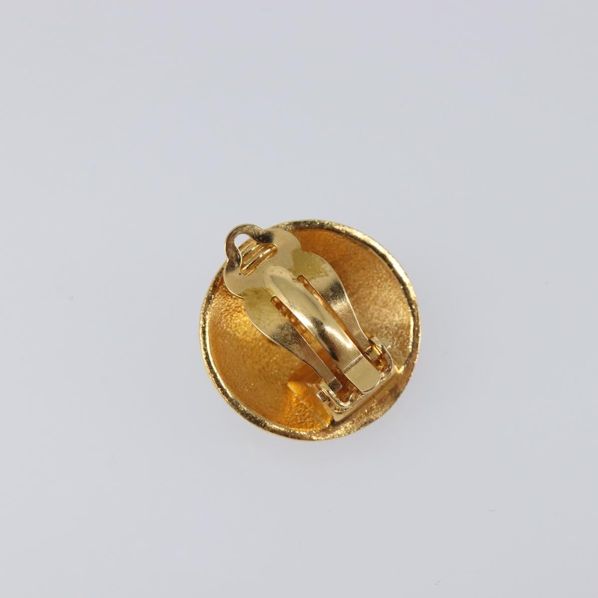 CHANEL Earring Metal Gold Tone CC Auth 198848V