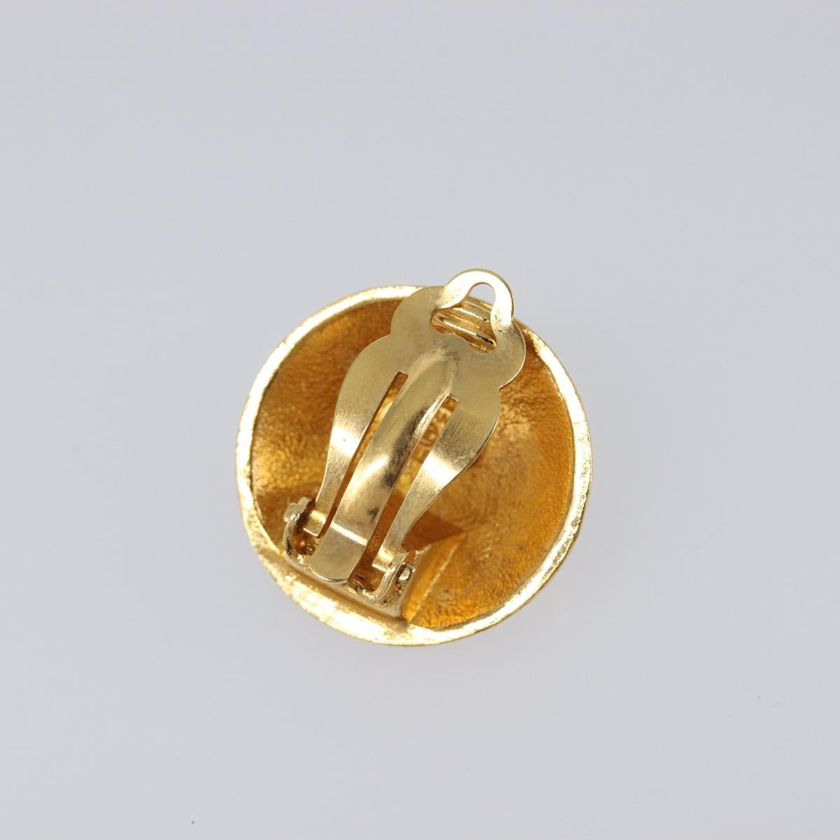 CHANEL Earring Metal Gold Tone CC Auth 198848V