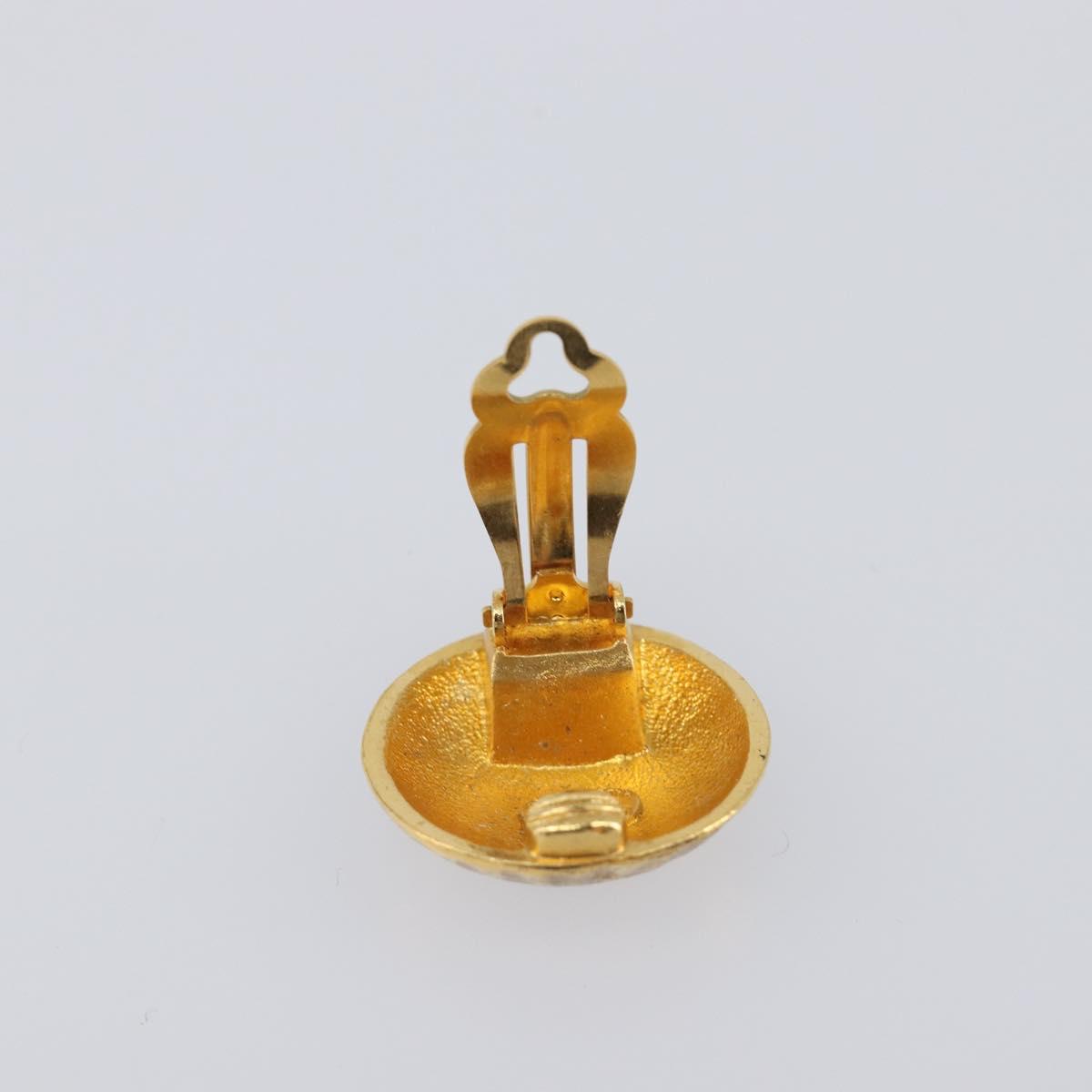 CHANEL Earring Metal Gold Tone CC Auth 198848V