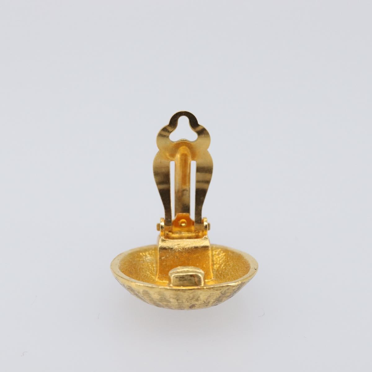 CHANEL Earring Metal Gold Tone CC Auth 198848V