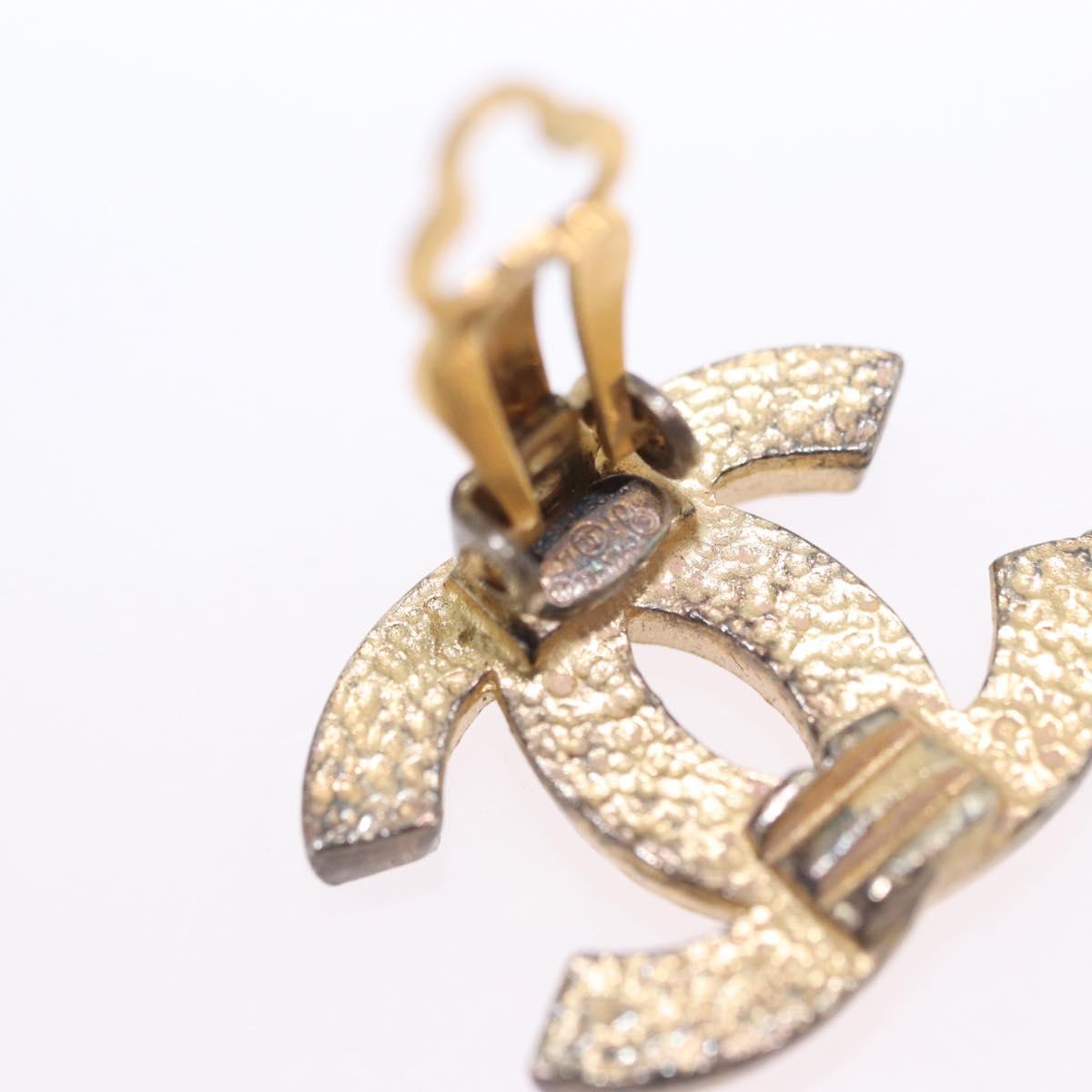 CHANEL Earring metal Gold Tone CC Auth 198849V