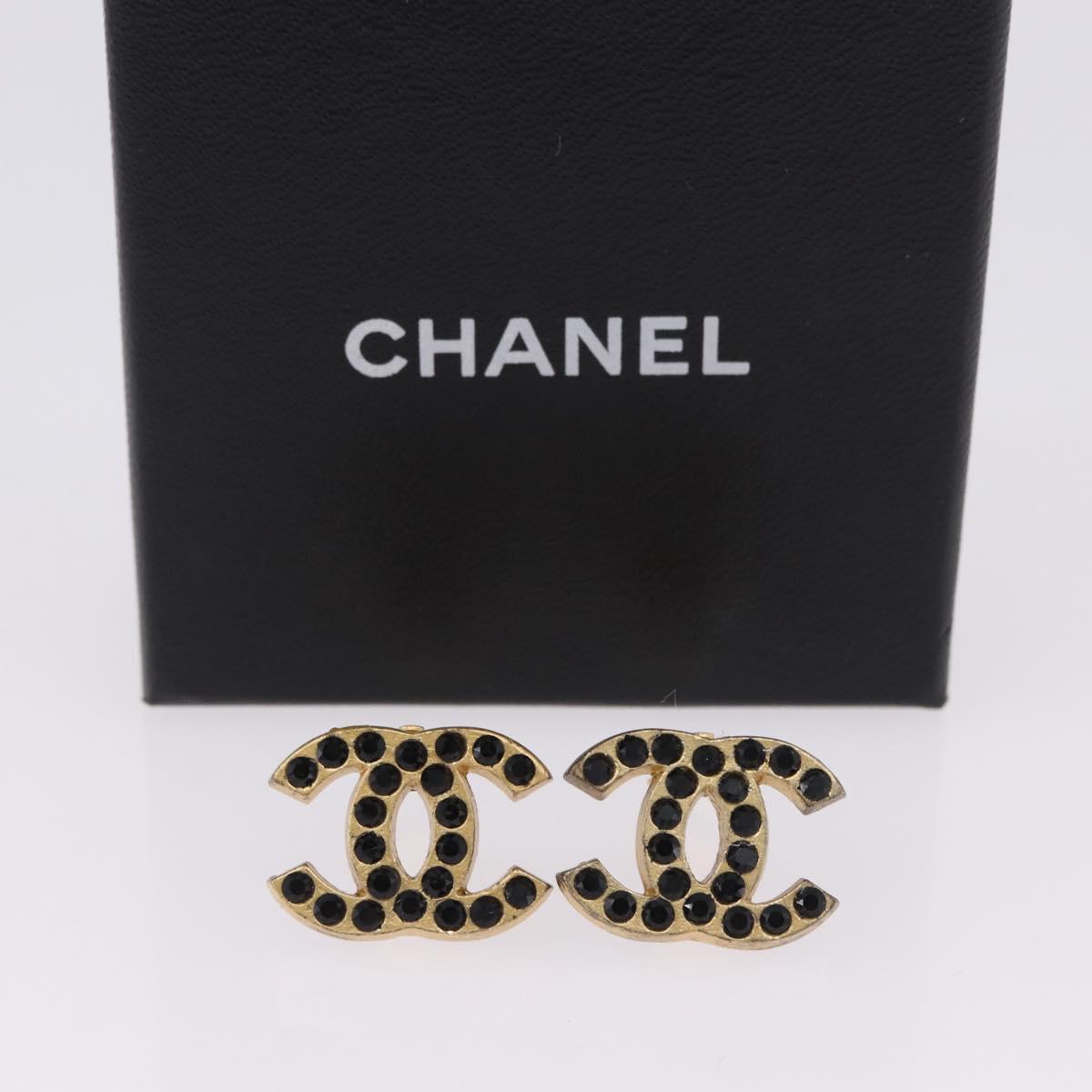 CHANEL Earring metal Gold Tone CC Auth 198849V