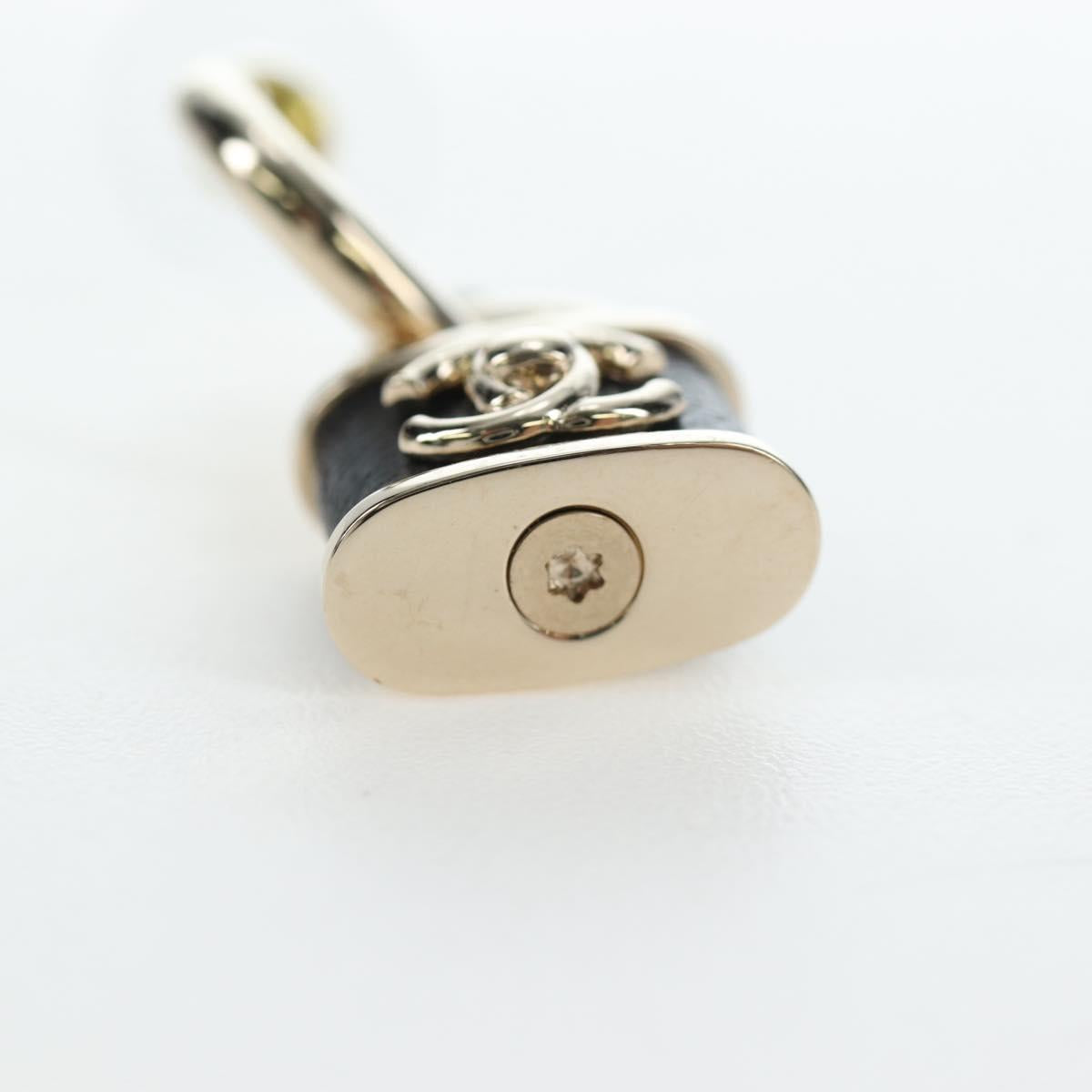 CHANEL Push Lock Coco Earring metal Gold Tone CC Auth 198851M