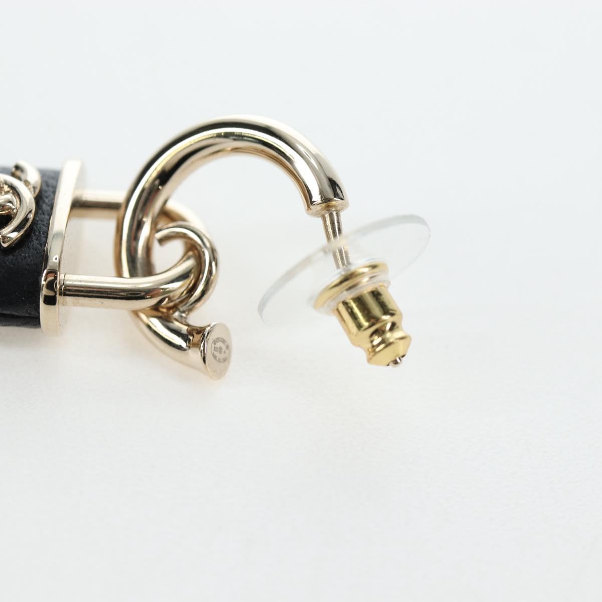 CHANEL Push Lock Coco Earring metal Gold Tone CC Auth 198851M