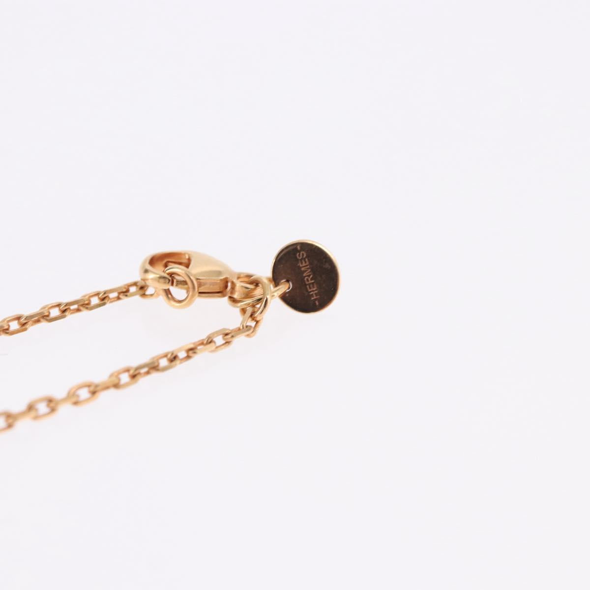 HERMES Asdu Cool PM Necklace metal Brown Auth 198852V
