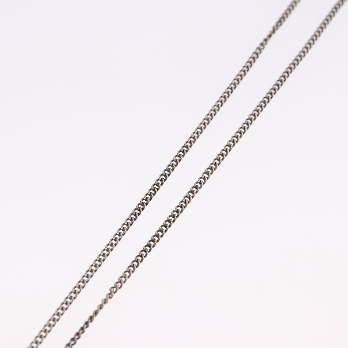 CHANEL COCO Mark Necklace Metal Silver CC Auth 198854V
