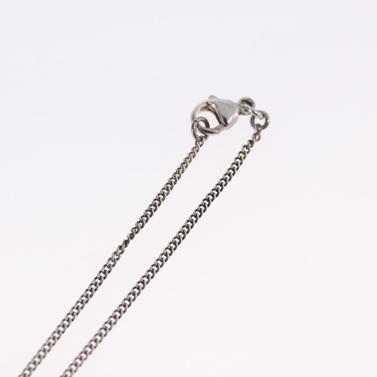 CHANEL COCO Mark Necklace Metal Silver CC Auth 198854V