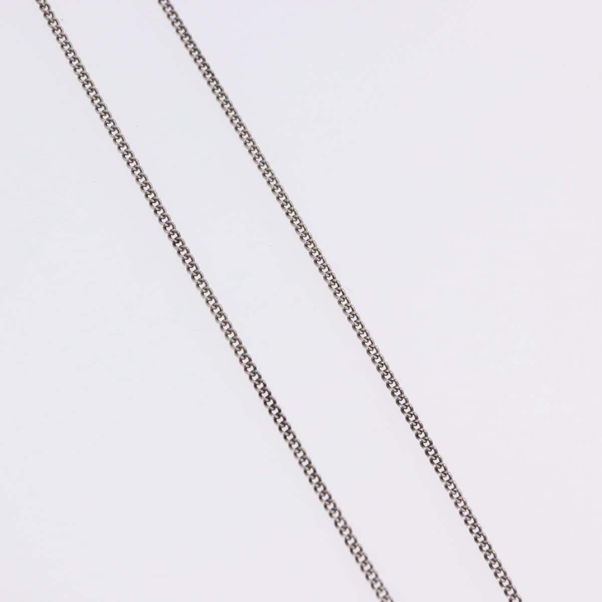 CHANEL COCO Mark Necklace Metal Silver CC Auth 198854V