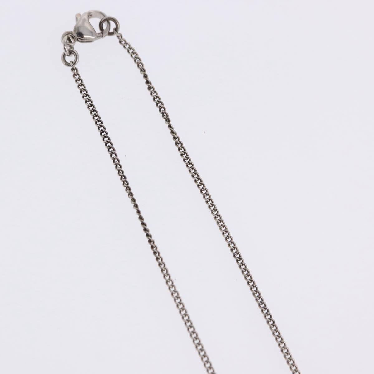 CHANEL COCO Mark Necklace Metal Silver CC Auth 198854V
