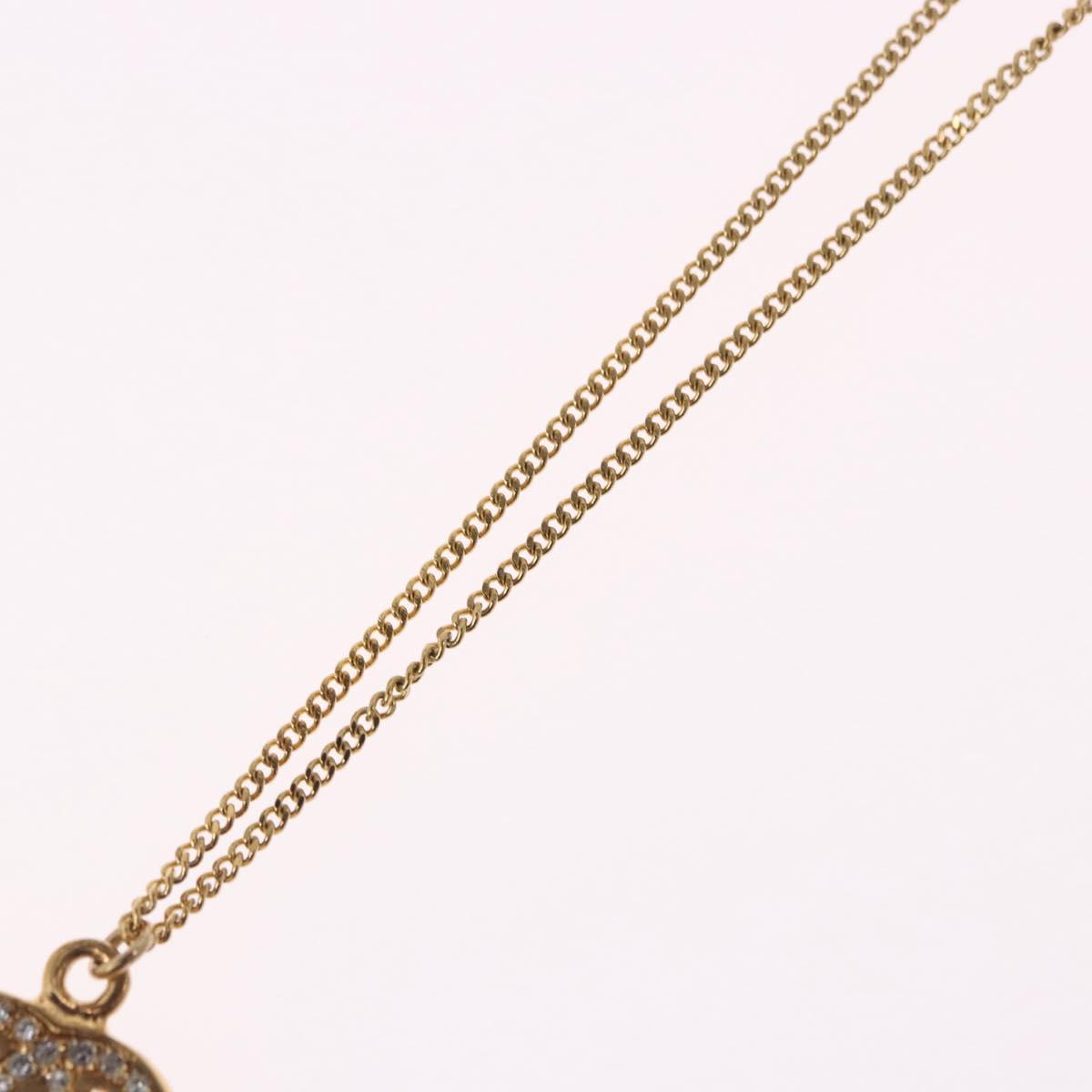 CHANEL COCO Mark Necklace metal Gold Tone CC Auth 198855V