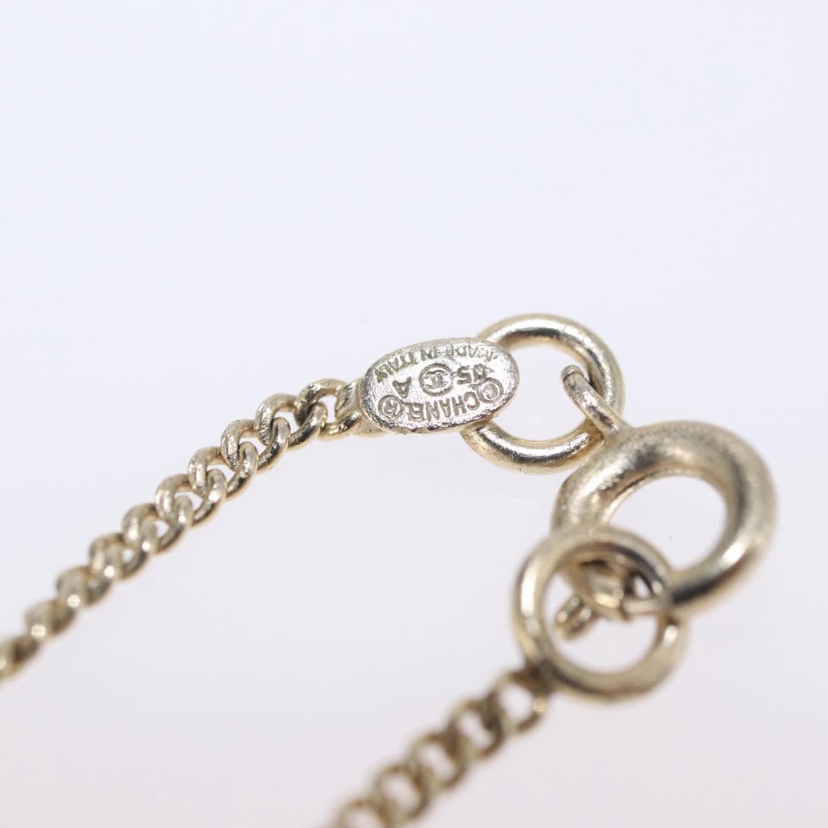 CHANEL Matelasse Necklace metal Gold Tone CC Auth 198856M