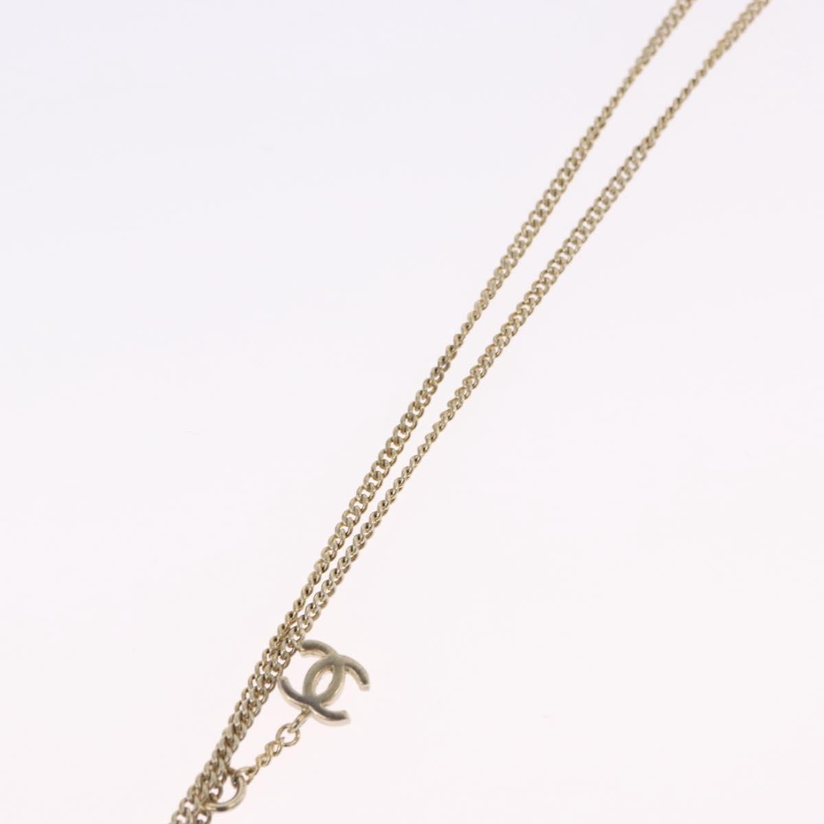 CHANEL Matelasse Necklace metal Gold Tone CC Auth 198856M