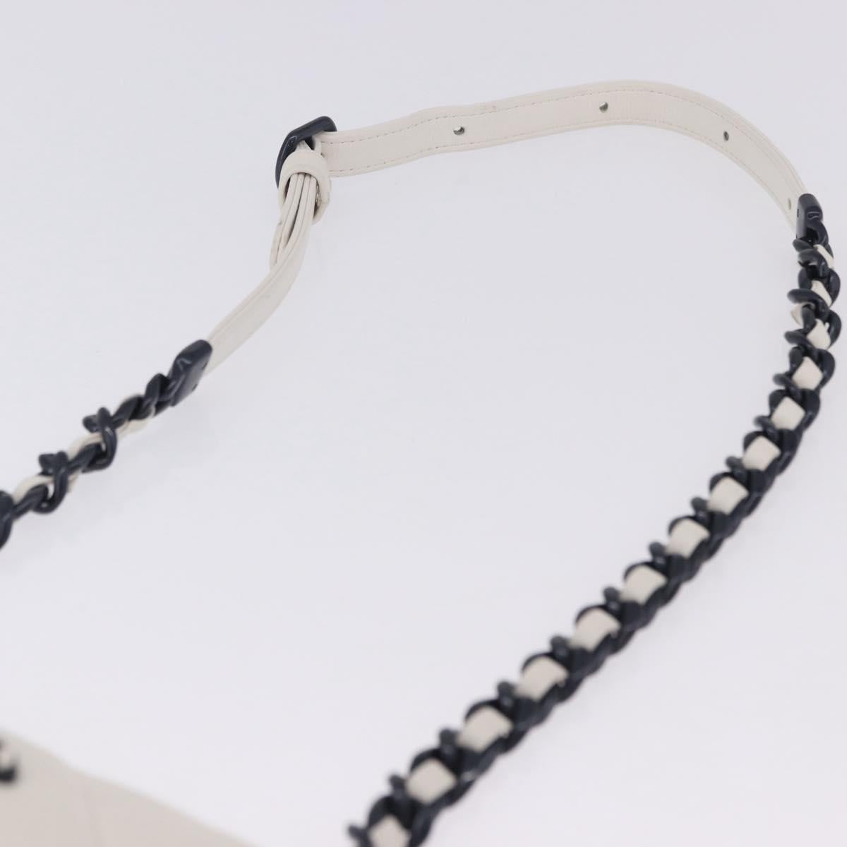 CHANEL chanel 19 Chain Wallet Lamb Skin White Silver CC Auth 198864M