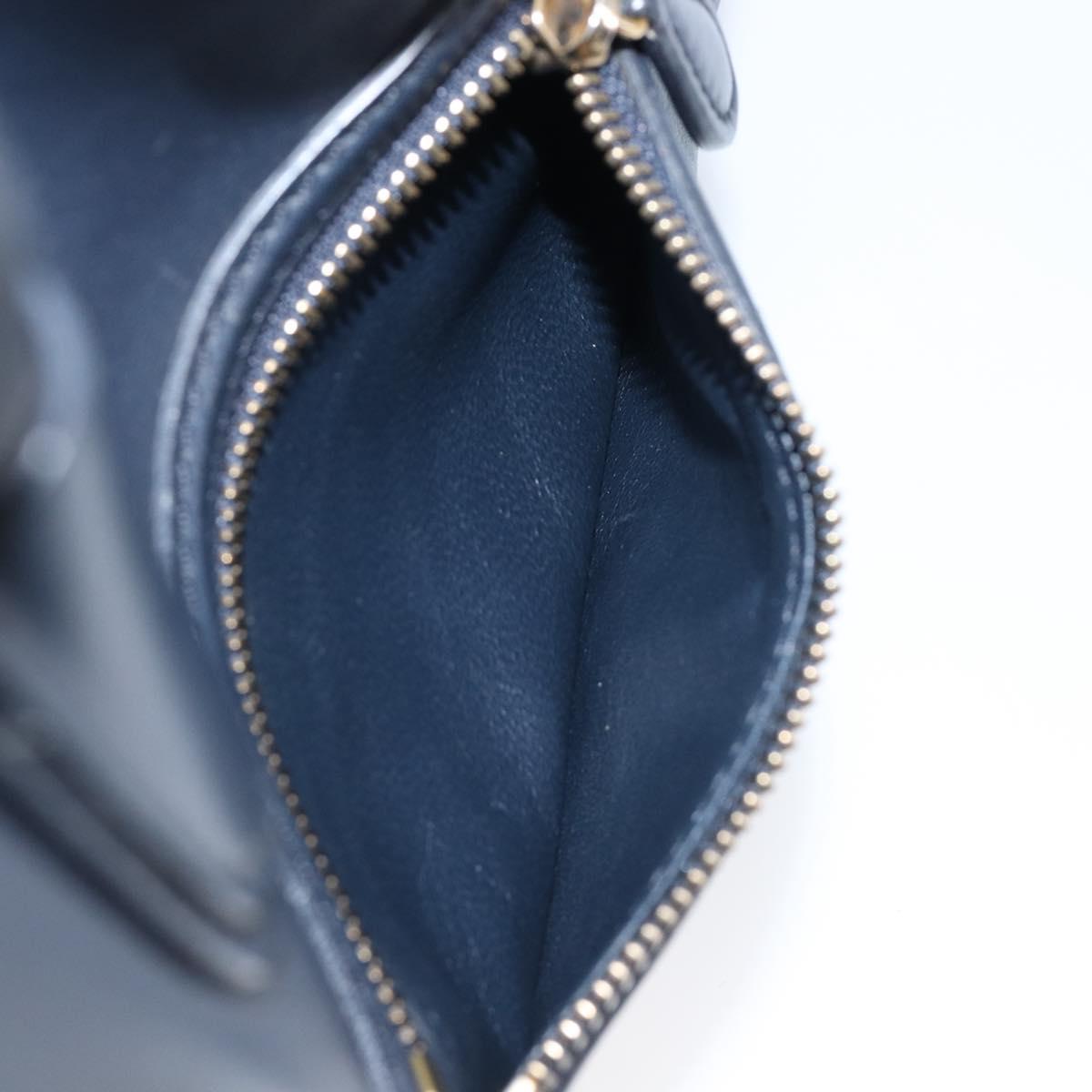 CELINE Luggage Mini Shopper Hand Bag Leather Navy Gold Auth 198865A