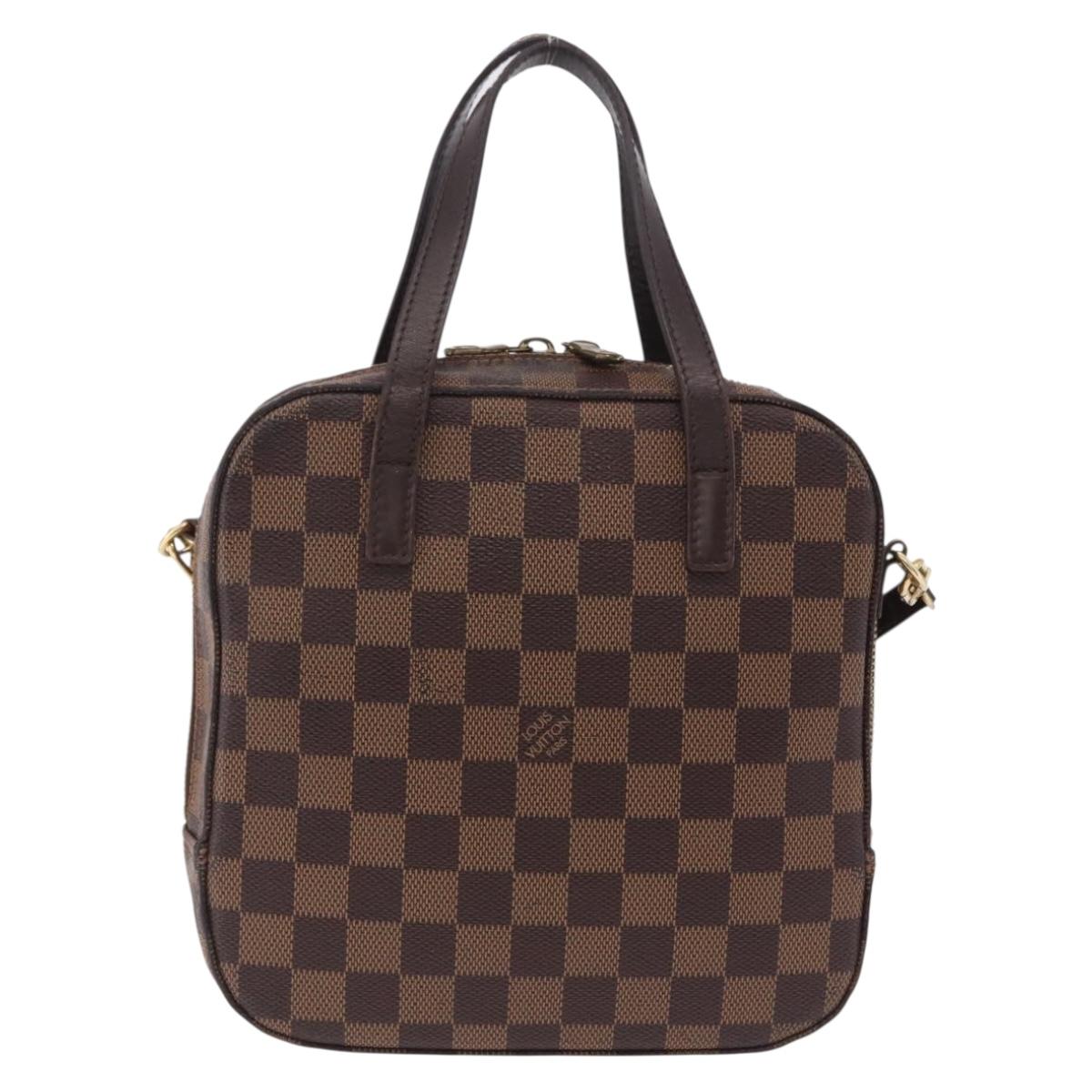 LOUIS VUITTON Damier Ebene Spontini Hand Bag SPO 2way M47500 LV Auth 198866A