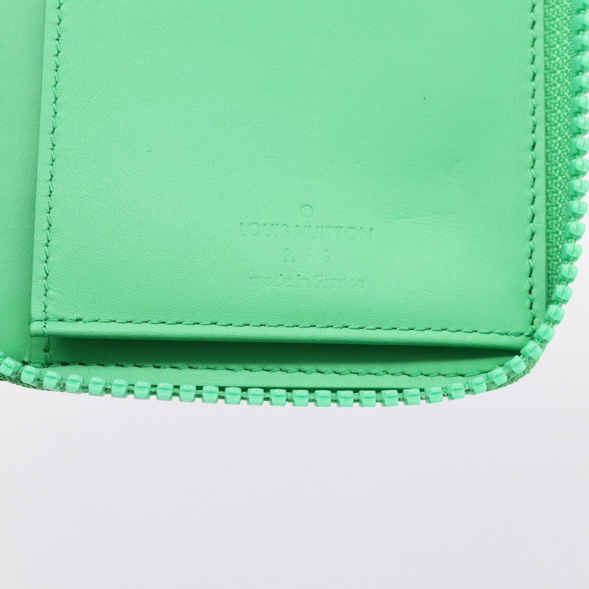 LOUIS VUITTON Taurillon Clemence Zippy Wallet Vertical Green M81549 Auth 198868M