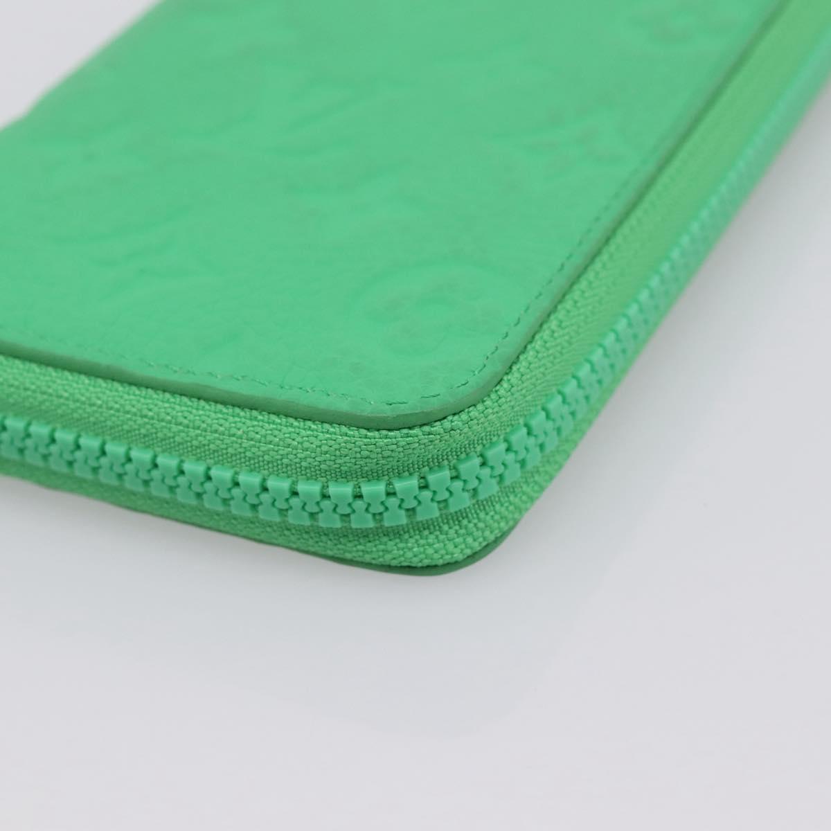 LOUIS VUITTON Taurillon Clemence Zippy Wallet Vertical Green M81549 Auth 198868M