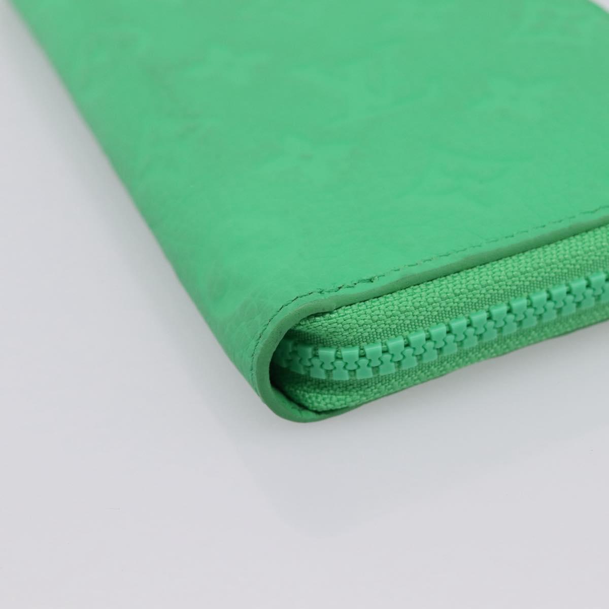 LOUIS VUITTON Taurillon Clemence Zippy Wallet Vertical Green M81549 Auth 198868M