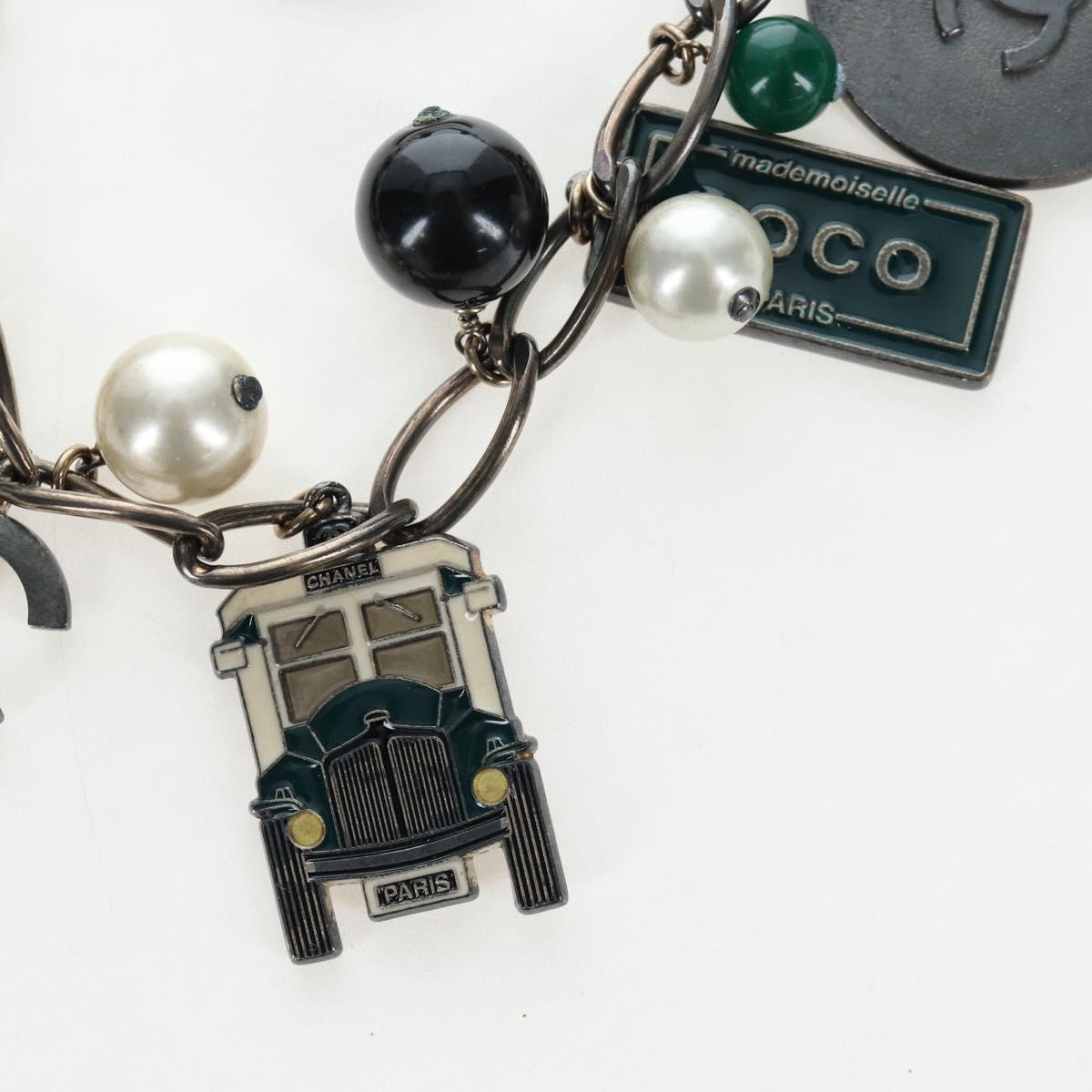 CHANEL Necklace metal Black CC Auth 198872M