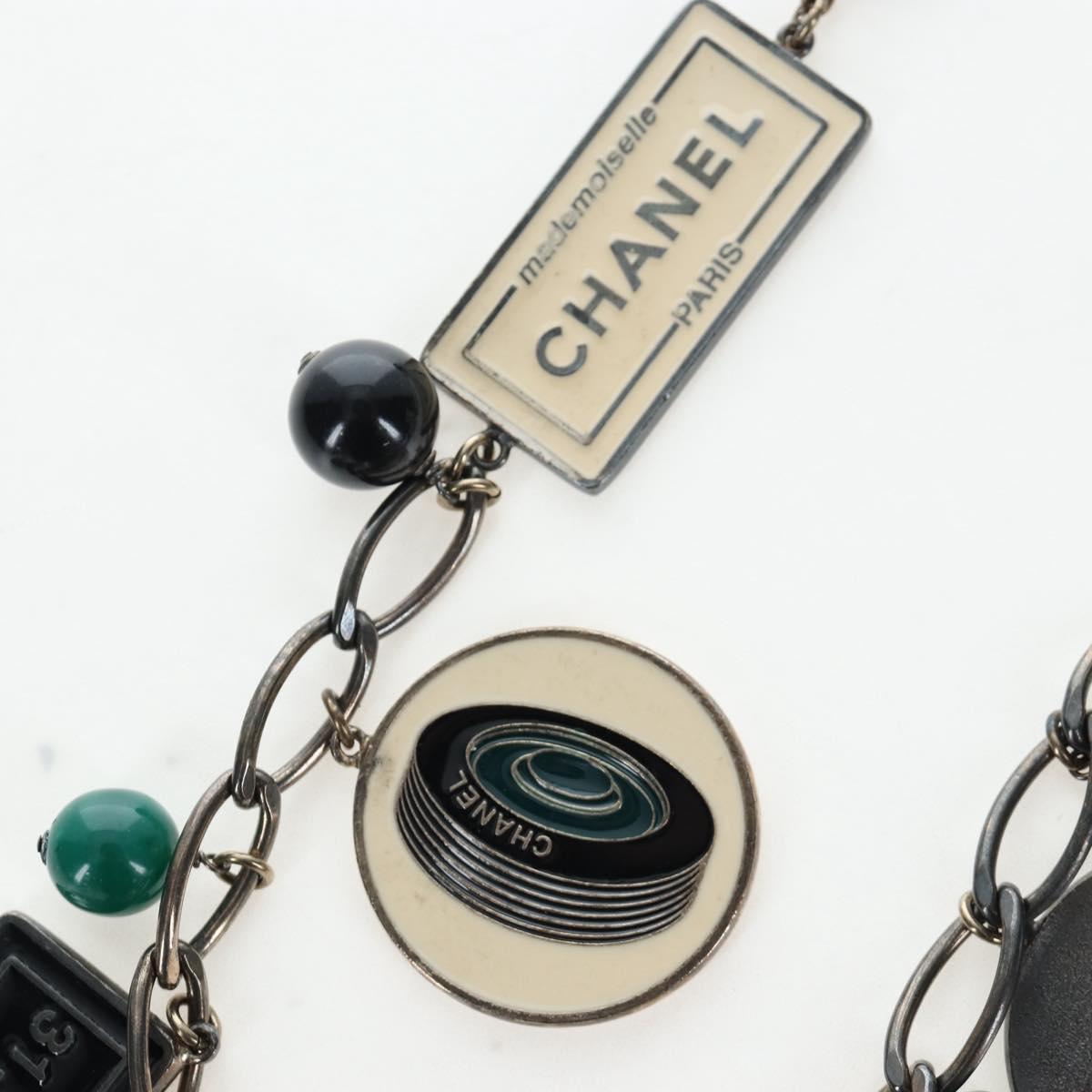 CHANEL Necklace metal Black CC Auth 198872M