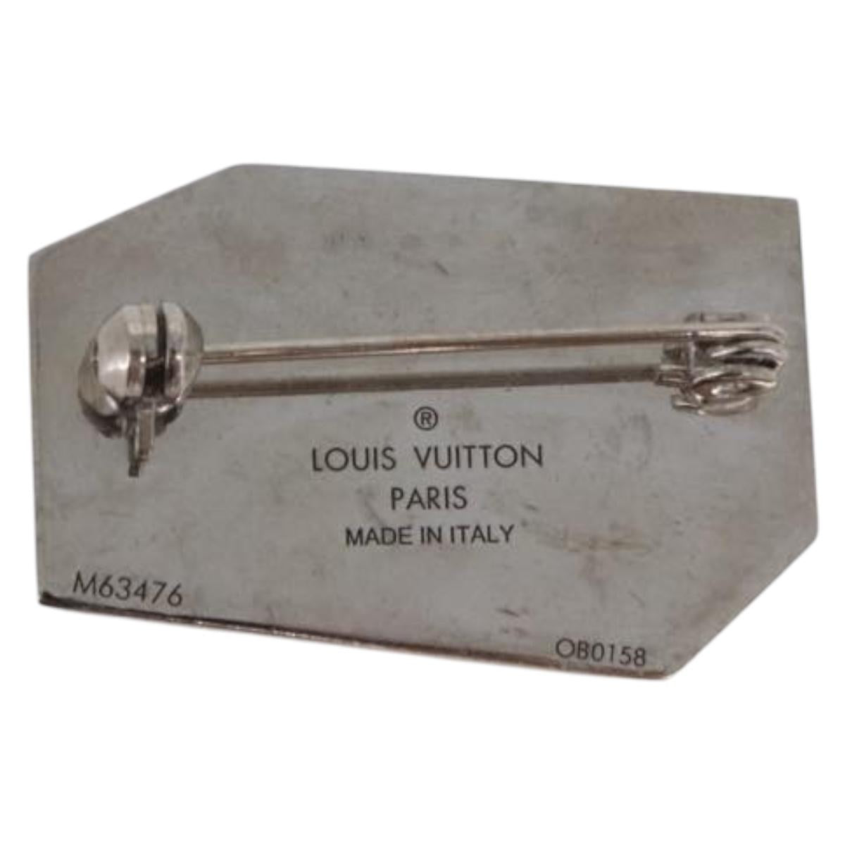 LOUIS VUITTON Brooch metal 3Set Silver M63476 LV Auth 198873V