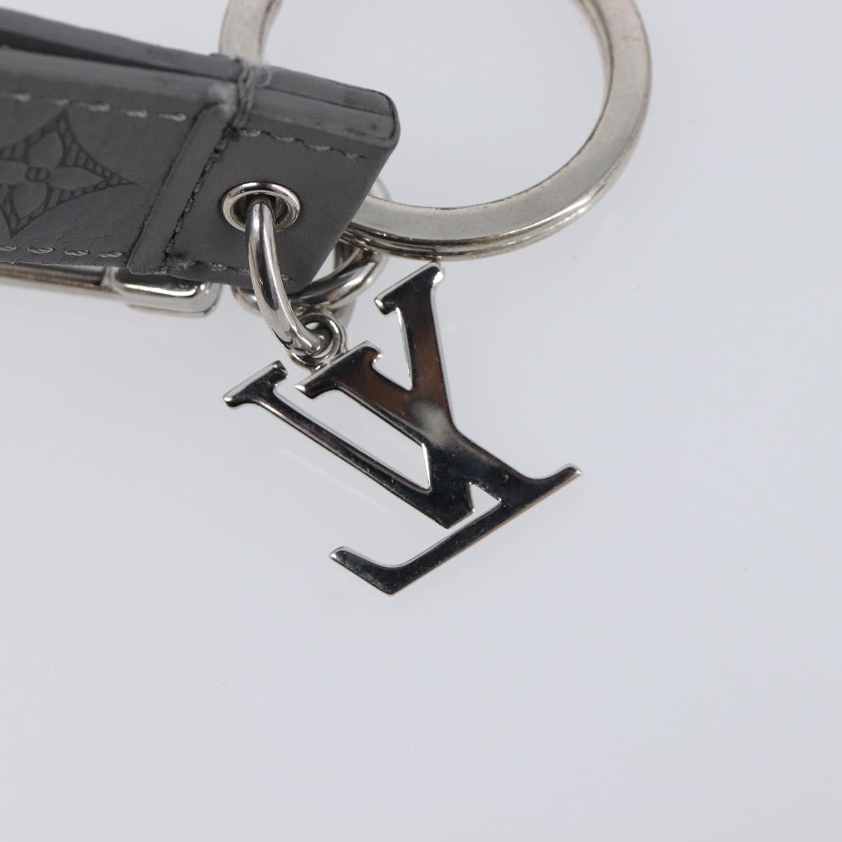 LOUIS VUITTON Monogram Shadow Key Holder Dragonne Gray M82373 LV Auth 198877M