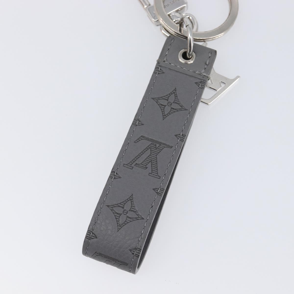 LOUIS VUITTON Monogram Shadow Key Holder Dragonne Gray M82373 LV Auth 198877M