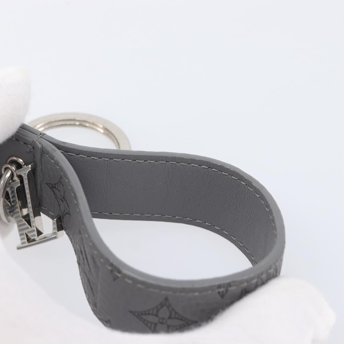 LOUIS VUITTON Monogram Shadow Key Holder Dragonne Gray M82373 LV Auth 198877M