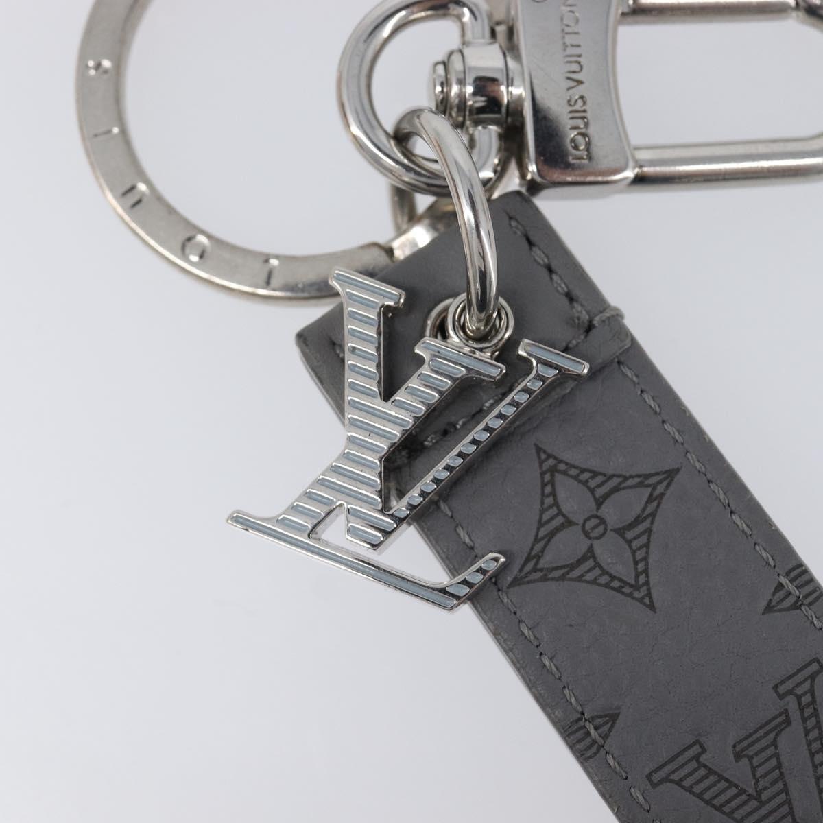 LOUIS VUITTON Monogram Shadow Key Holder Dragonne Gray M82373 LV Auth 198877M