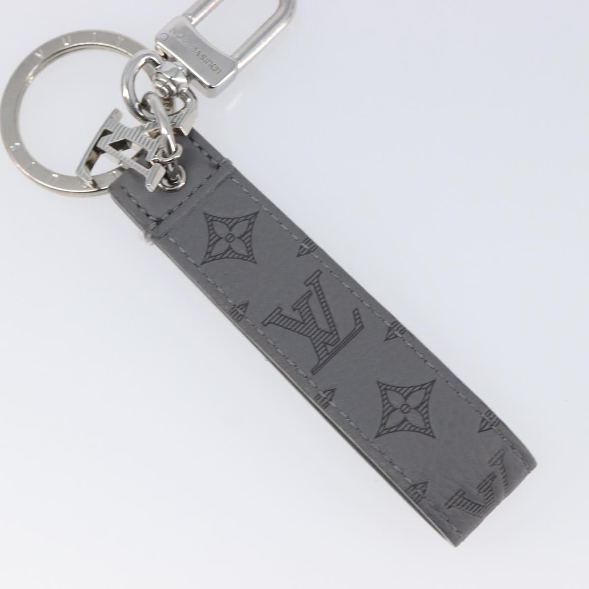 LOUIS VUITTON Monogram Shadow Key Holder Dragonne Gray M82373 LV Auth 198877M