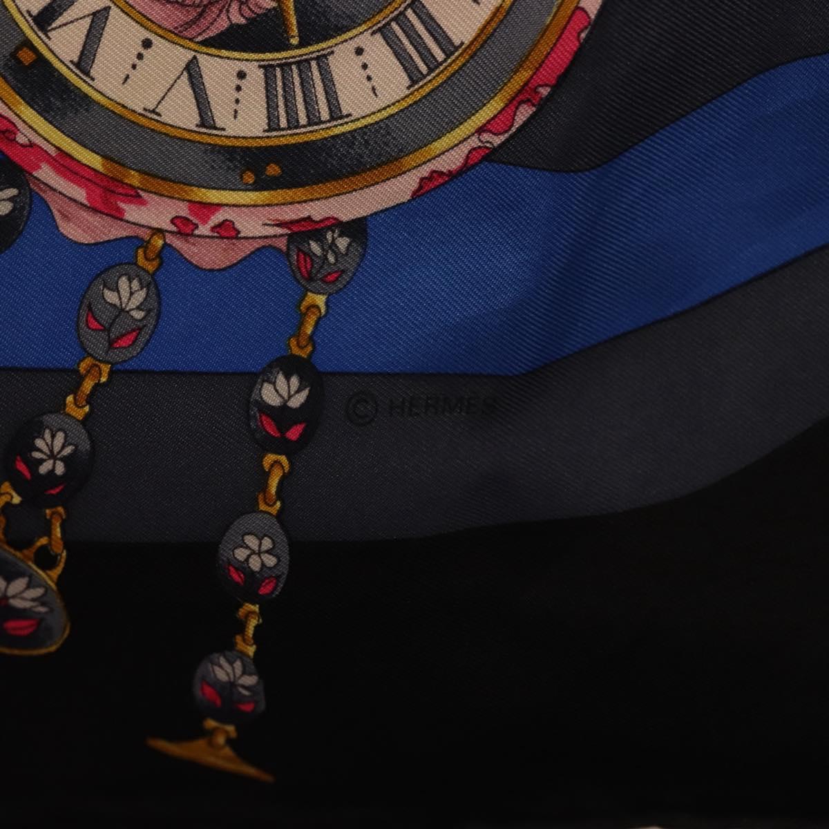 HERMES Carre 90 Scarf Silk Blue Pink Auth 198891