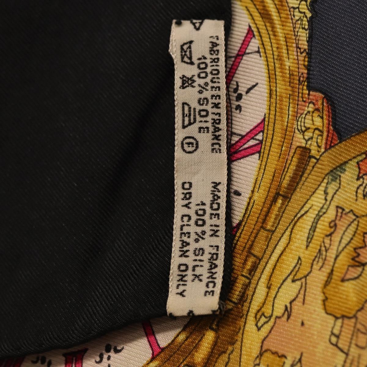 HERMES Carre 90 Scarf Silk Blue Pink Auth 198891
