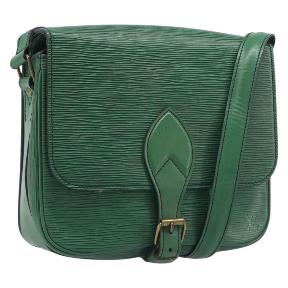 LOUIS VUITTON Epi Cartouchiere MM Shoulder Bag Green M52244 LV Auth 198910