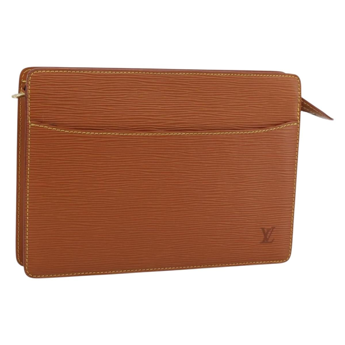 LOUIS VUITTON Epi Pochette Homme Clutch Bag Brown M52528 LV Auth 198936