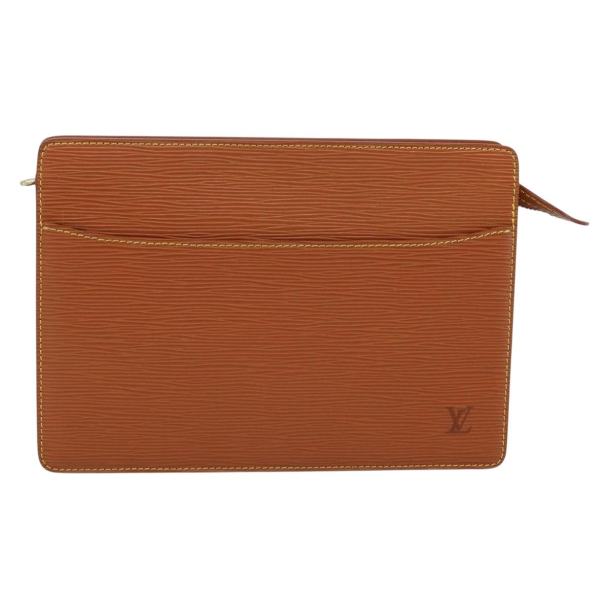 LOUIS VUITTON Epi Pochette Homme Clutch Bag Brown M52528 LV Auth 198936